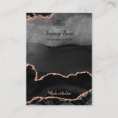 Black Roos Gold Agate Luxury earing Display Kaart Visitekaartje (Voorkant)