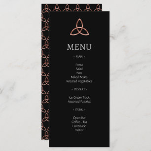 Black Roos Gold Trinity Celtic Knot Wedding Menu