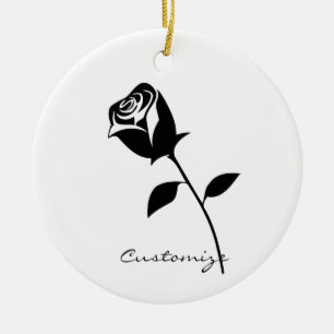 Black Roos Valentijn Flower Thunder_Cove Keramisch Ornament