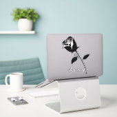 Black Roos Valentijn Flower Thunder_Cove Sticker (Laptop op bureau)