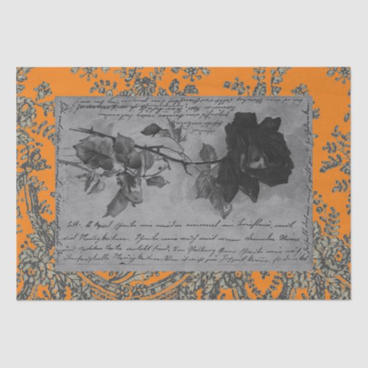 BLACK ROOS ZWART LACE HALLOEEN Tissue Paper Tissuepapier (Voorkant)