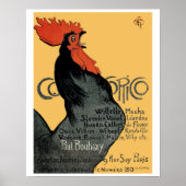 Black Rooster Cocorico Theophile Steinlen Poster (Voorkant)