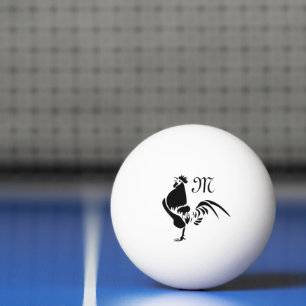 Black Rooster Croting the Good Morning Alarm Pingpongballen