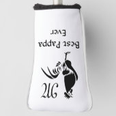 Black Rooster Crowing Best Pappa Ever Golfheadcover (Draai 90)