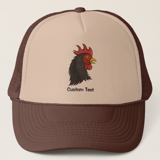 Black Rooster's kop Trucker Pet (Voorkant)