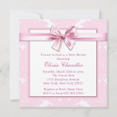 Black Rose Damask Bébé Douche Invitations (Dos)