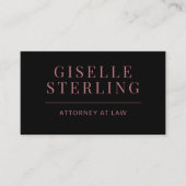 Black Rose Gold Attorney Photo QR Code Visitekaartje (Voorkant)