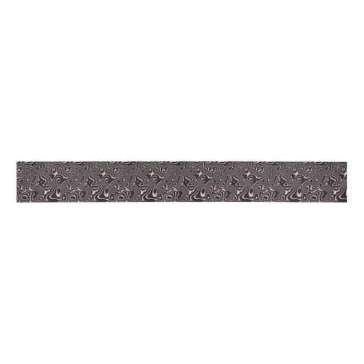 Black Rose Gold liquid swirl Abstract Design Grosgrain Lint (Voorkant)