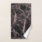 Black & Rose Gold Pink Parties scintillant Marble  (Serviette à main)
