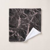 Black & Rose Gold Pink Parties scintillant Marble  (Gant de toilette)