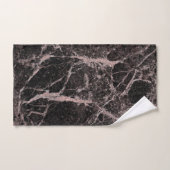 Black & Rose Gold Pink Parties scintillant Marble  (Serviette à main)