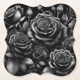 Black Rose Papieren Onderzetters – Meer Vormen Bes