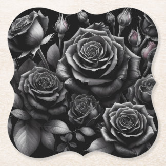 Black Rose Papieren Onderzetters – Meer Vormen Bes