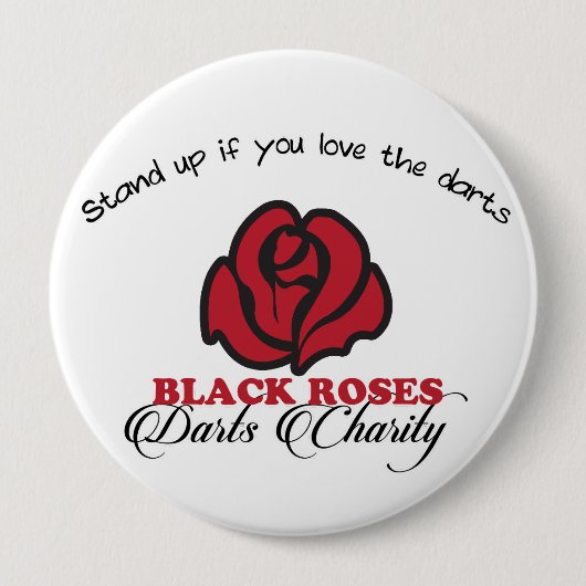 Black Roses Darts Charity Button (Voorkant)
