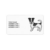 Black Rough Coat Jack Russell Terrier Dog & Text Etiket (Voorkant)