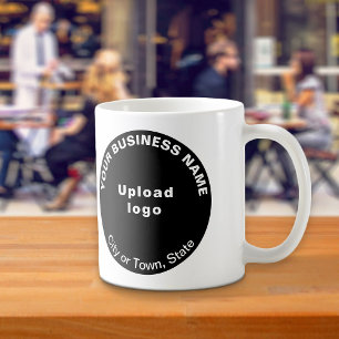 Black Round Business Brand op Mok