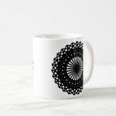 Black Round Lace Style Pattern. Koffiemok (Voorkant rechts)