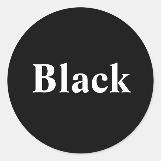 Black Round Sticker (Voorkant)