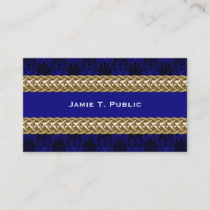 Black Royal Blue Damask Gold-keten Visitekaartje