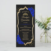 Black Royal Blue Gold Quinceanera Programma (Staand voorkant)