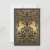 Black Royal Lion Médiéval Faire-part de mariage d' (Dos)