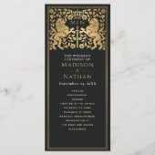 Black Royal Lion Médiéval Programme de mariage d'é (Devant)