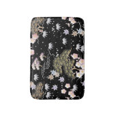Black Roze Cherry Blossom Elegant Floral Pattern Badmat (Voorkant Verticaal)