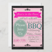 Black & Roze Thatched Invite Kaart (Voorkant)