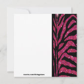 Black & Roze Zebra Foto Afstuderen Uitnodiging (Achterkant)