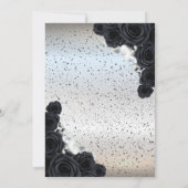 Black Rozen Silver Confetti Wedding Jubileum Kaart (Achterkant)
