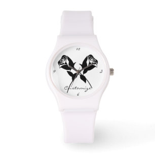 Black Rozen Valentijn Flower Thunder_Cove Horloge