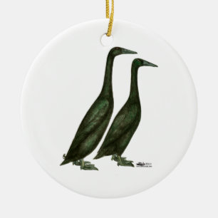 Black Runner Ducks Keramisch Ornament