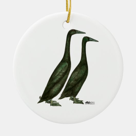 Black Runner Ducks Keramisch Ornament (Voorkant)