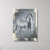 Black Running Stallion Canvas Afdruk (Voorkant)