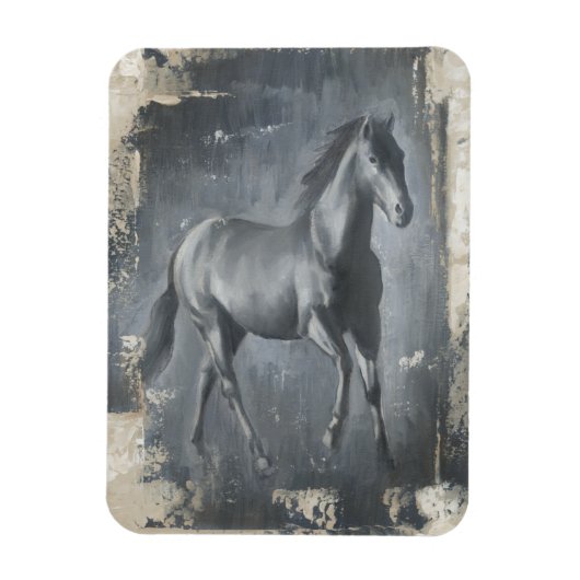 Black Running Stallion Magneet (Verticaal)