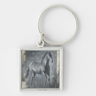 Black Running Stallion Sleutelhanger