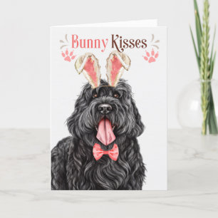 Black Russian Terrier Dog in Bunny Ears for Easter Feestdagen Kaart
