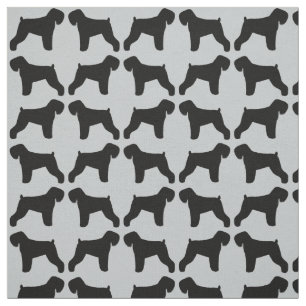 Black Russian Terrier Dog Silhouettes gevild Stof