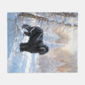 Black Russian Terrier Laat het Sneeuwen Kerstmis  Fleece Deken (Voorkant (Horizontaal))