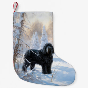 Black Russian Terrier Laat het Sneeuwen Kerstmis  Kleine Kerstsok
