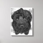 Black Russian Terrier Puppy Canvas Afdruk (Voorkant)