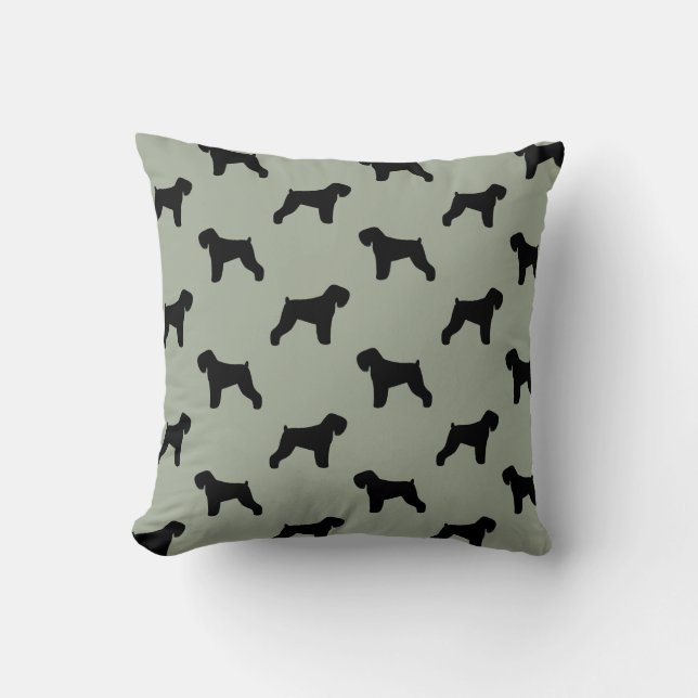 Black Russian Terrier Silhouettes Pattern Kussen (Voorkant)