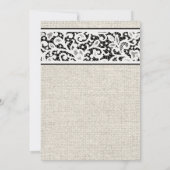 Black Rustic Burlap Linen Bridal Shower Kaart (Achterkant)