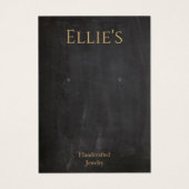 Black Rustic Chalkboard-draagkaart Visitekaartje (Voorkant)