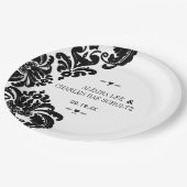 Black Rustic Luxe  Damask Wedding Papieren Bordje (Gekanteld)