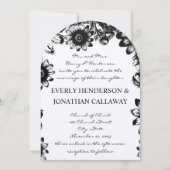 Black Rustic Romantic Navy Font Wedding Invitation Kaart (Voorkant)