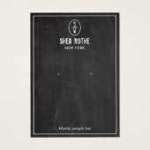 Black Rustic Stamp Monogram Earring Display Card Visitekaartje (Voorkant)