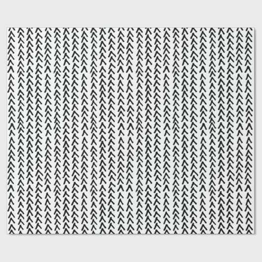 Black Rustic Tribal Pattern Wrapping Paper Cadeaupapier (Vlak)