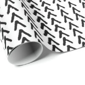 Black Rustic Tribal Pattern Wrapping Paper Cadeaupapier (Rol Hoek)