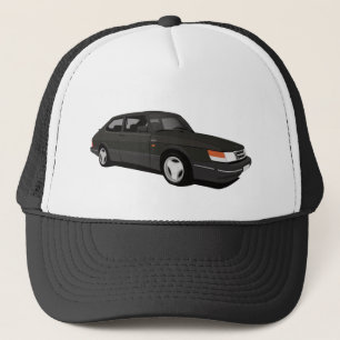 Black Saab 900 Turbo Coupé Trucker Pet